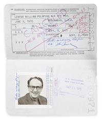 This undated image released by Julien's Auctions shows Les Paul’s 1975 original passport. This and other personal items owned by the pioneering musician will be up for auction in June.