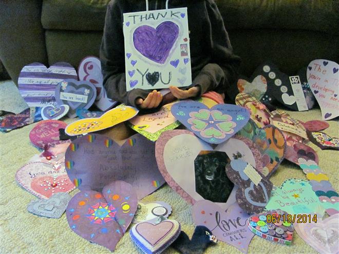 Gov. Scott Walker has proclaimed Wednesday “Purple Hearts for Healing Day,” in Wisconsin, to honor a Waukesha girl still recovering from a near fatal knife attack in May. The girl, whose favorite color is purple, is shown here recovering at home.