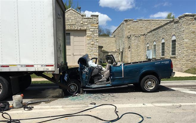 A reported reckless driver crashed into the rear of a semi-truck about noon Tuesday at the intersection of E. North and Madison streets in Waukesha, police said.
